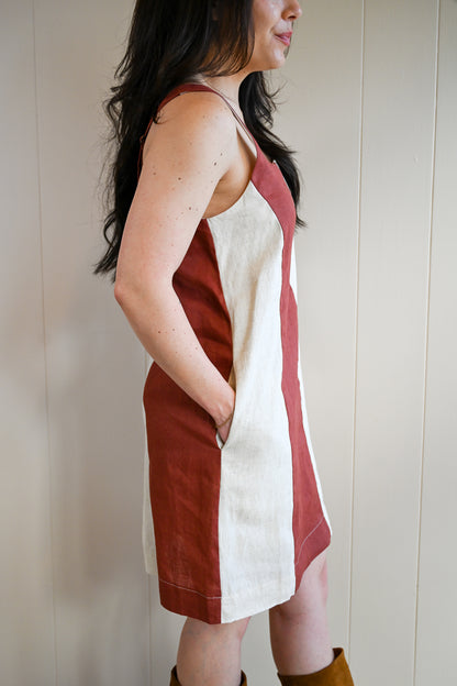 Sea Palm Color Block Mini Dress