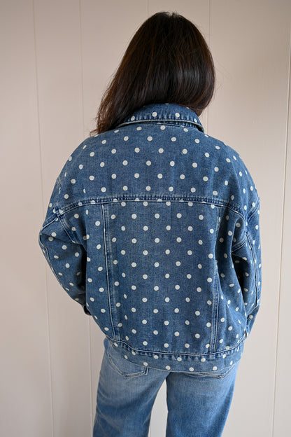 Clyte Street Polka-Dot Denim Jacket