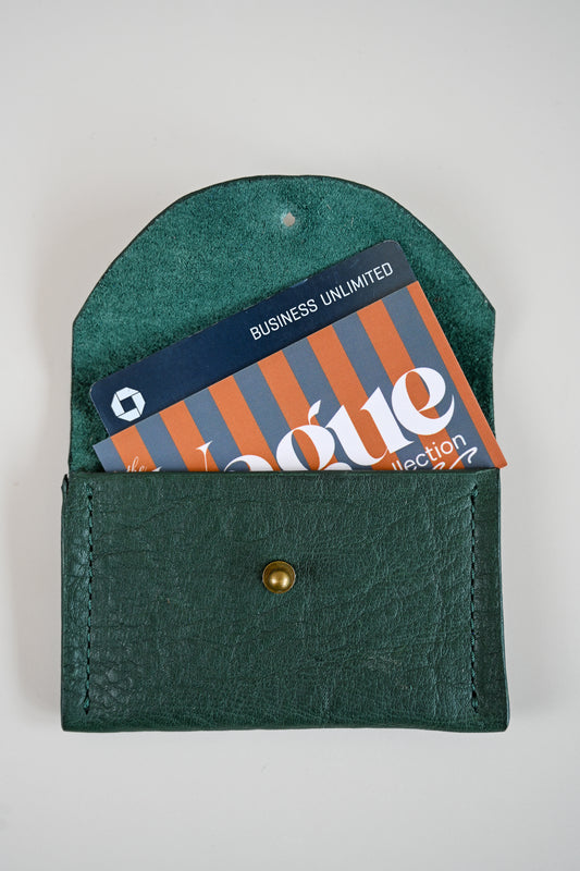 Card Holder Forest Green Leather by Charlie's Goods