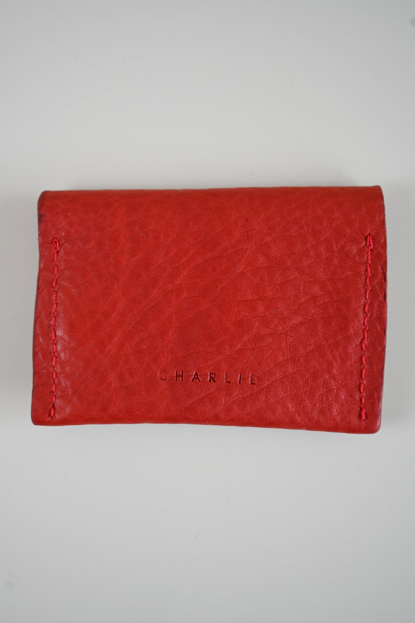 Charlie's Goods - Card Holder - Red Leather