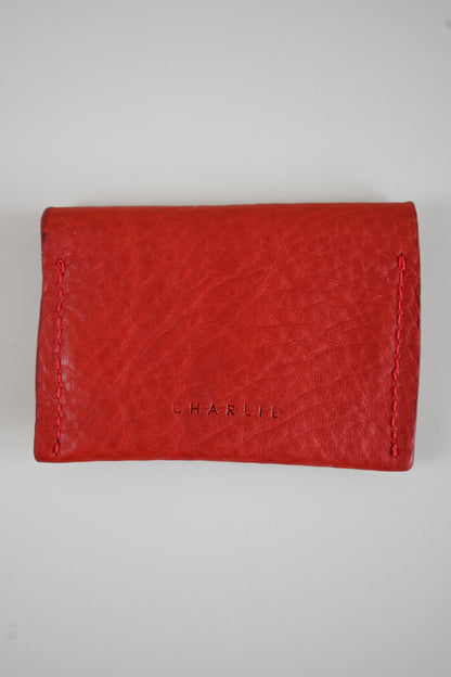 Charlie's Goods - Card Holder - Red Leather