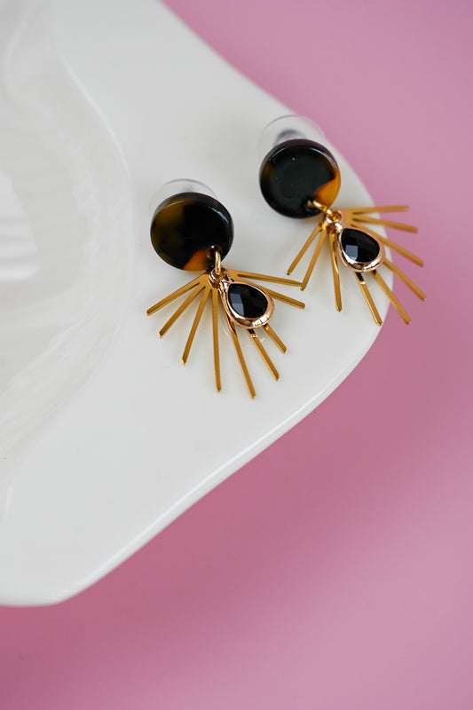 Tortoise Sunburst Earrings
