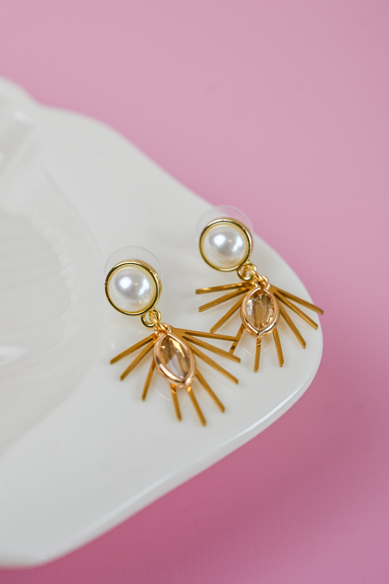 Pearl Sunburst Earrings