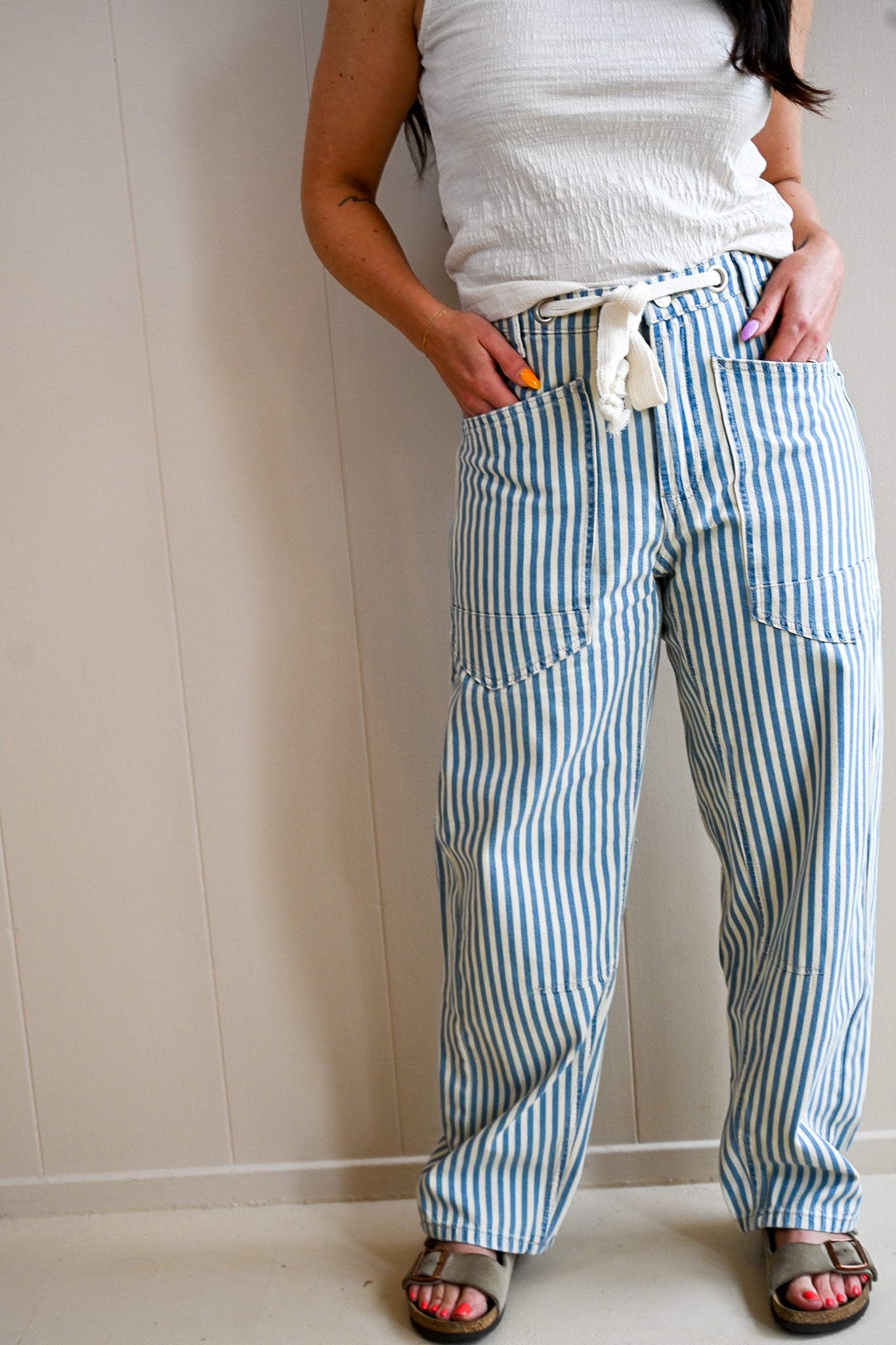Del Monte Blvd Barrel Stripe Pant