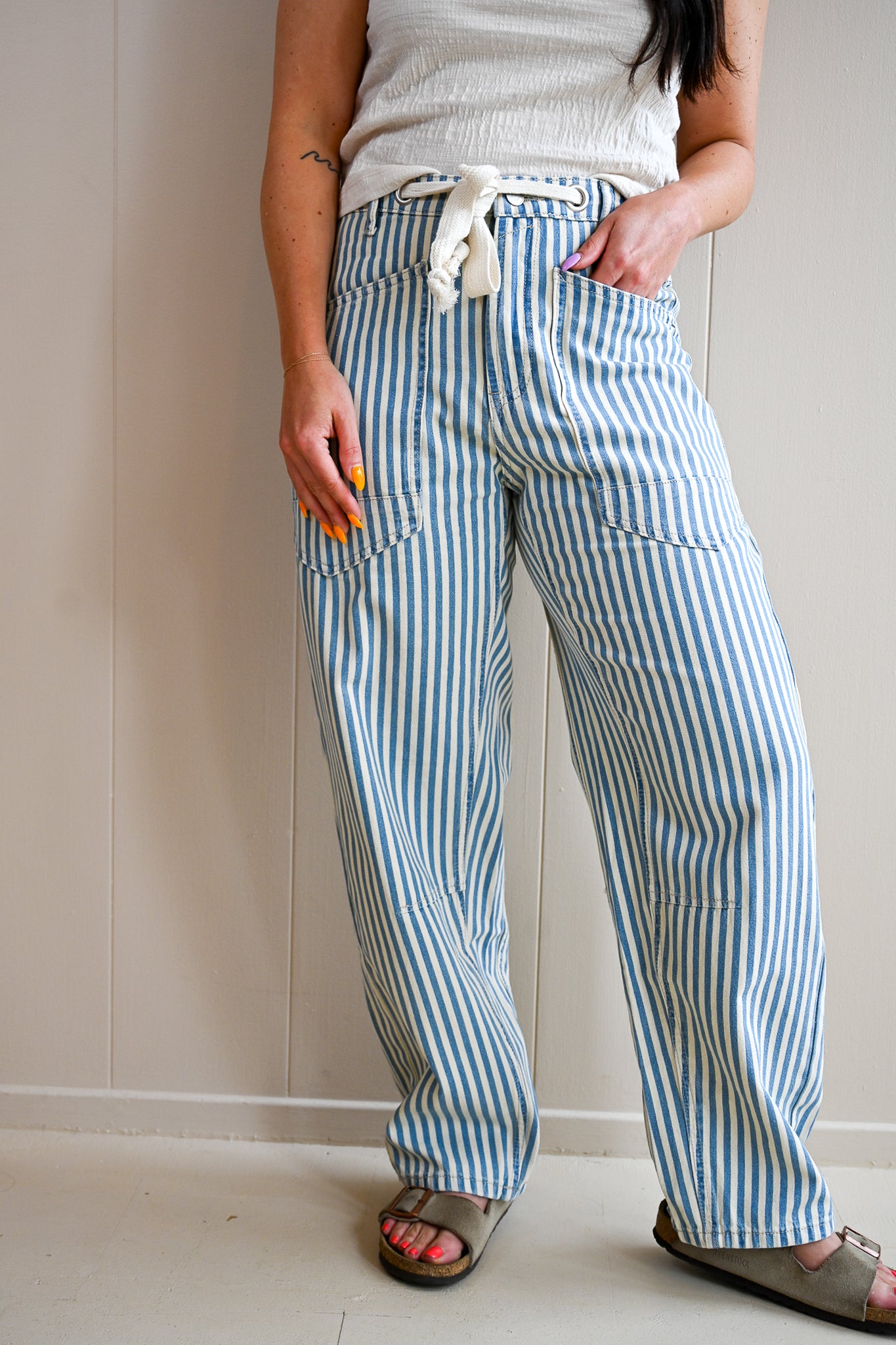 Del Monte Blvd Barrel Stripe Pant