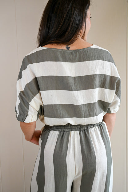 Beaumont  Avenue Striped Cropped Top