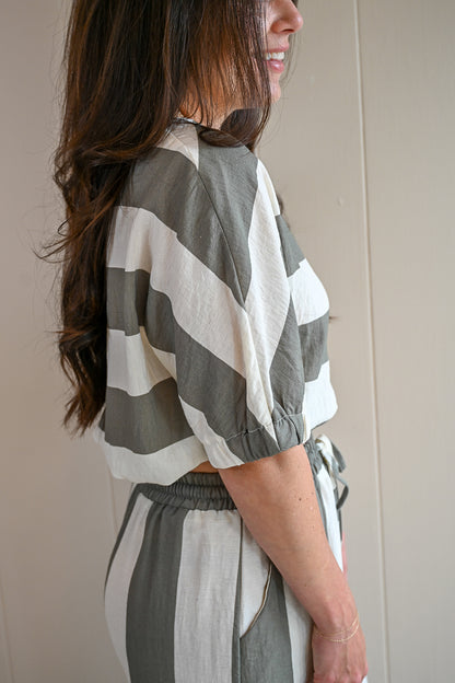 Beaumont  Avenue Striped Cropped Top