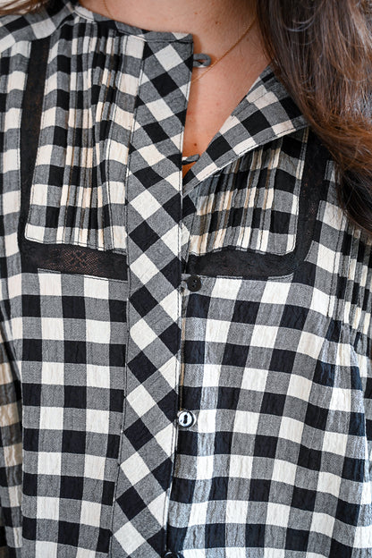 Railroad Way Gingham Blouse