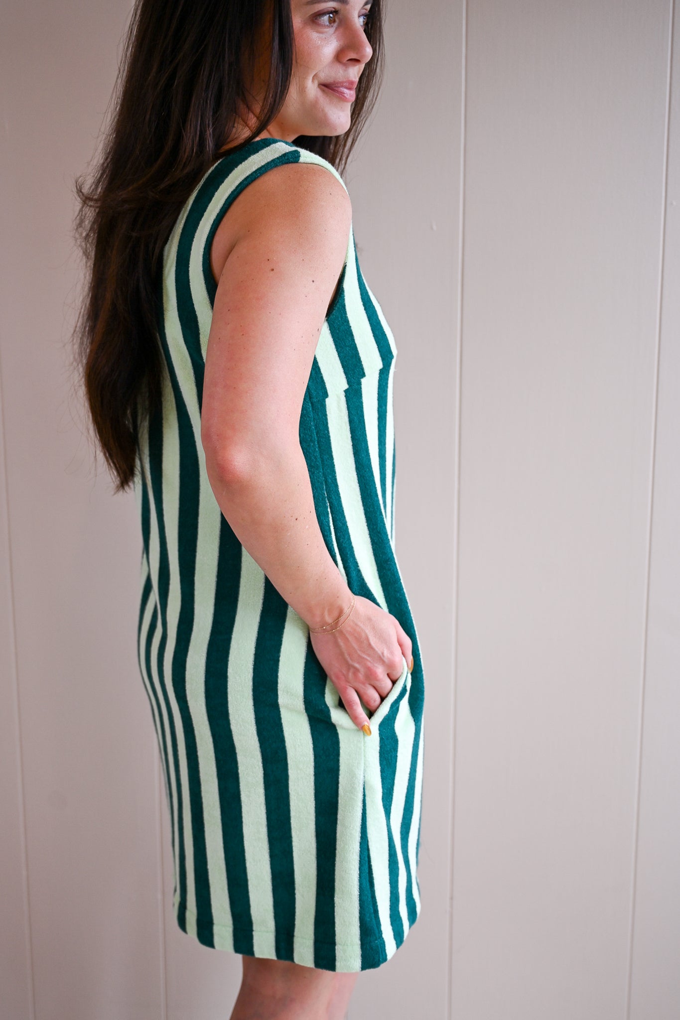 Ridge Road Terry Cloth Stripe Midi Dress