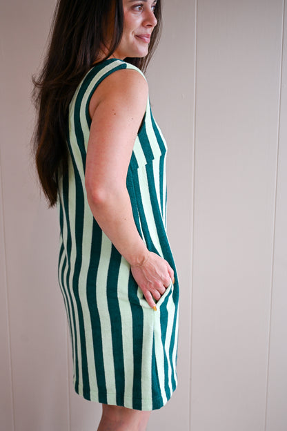 Ridge Road Terry Cloth Stripe Midi Dress