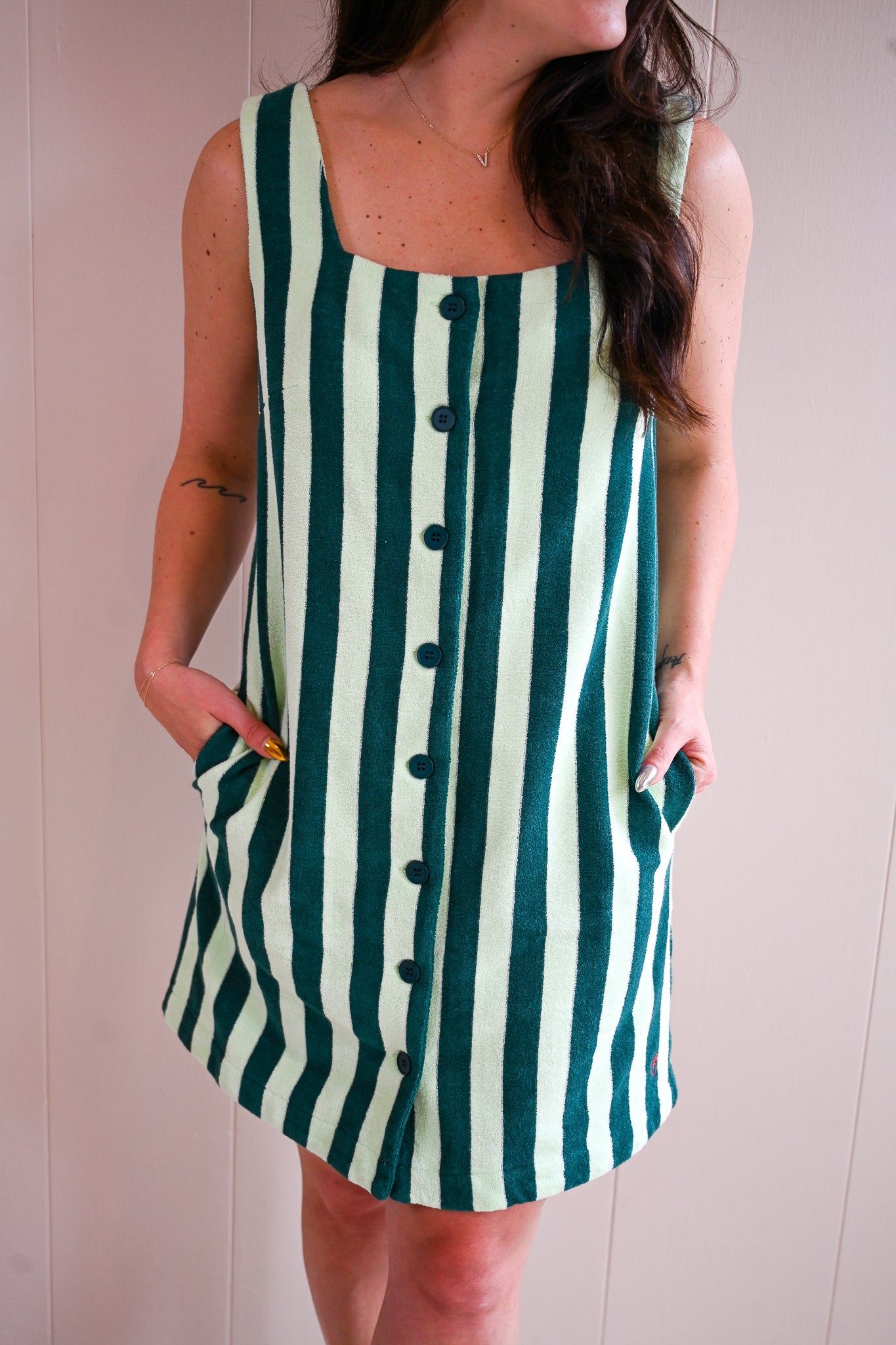 Ridge Road Terry Cloth Stripe Midi Dress
