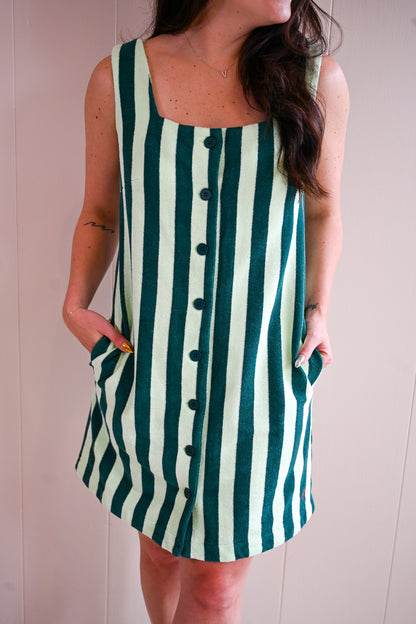 Ridge Road Terry Cloth Stripe Midi Dress