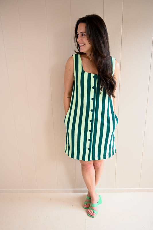 Ridge Road Terry Cloth Stripe Midi Dress