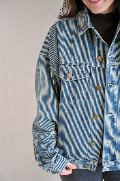 Cypress Avenue Striped Denim Jacket