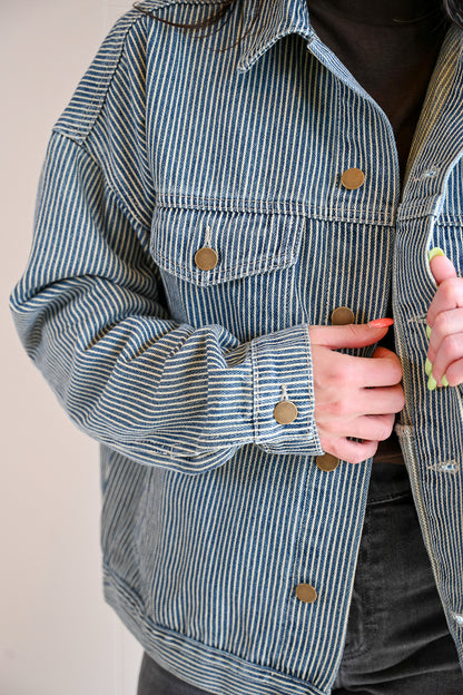 Cypress Avenue Striped Denim Jacket