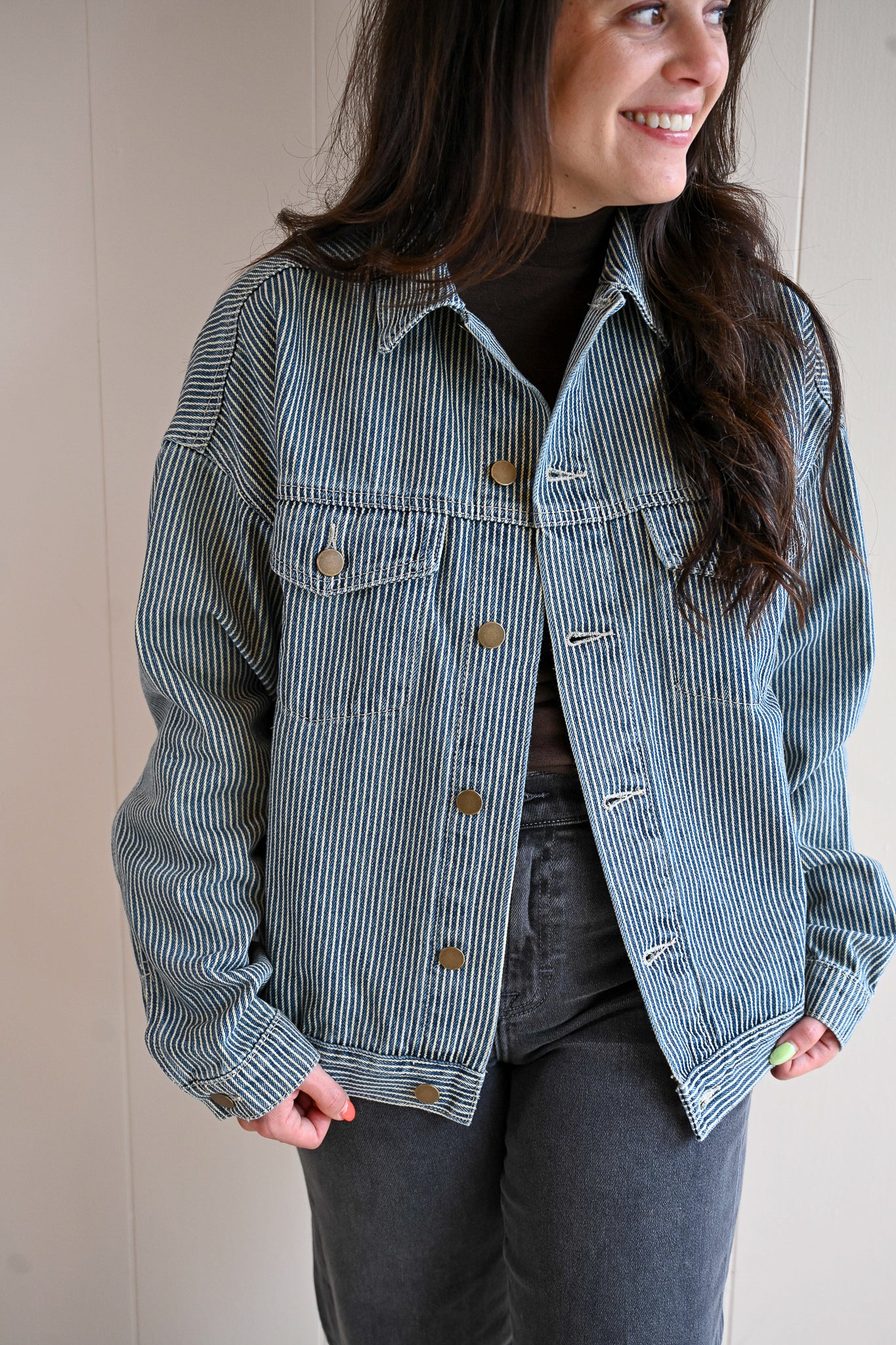 Cypress Avenue Striped Denim Jacket