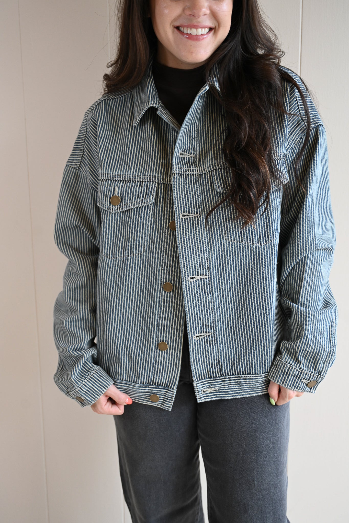 Cypress Avenue Striped Denim Jacket