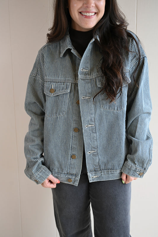 Cypress Avenue Striped Denim Jacket