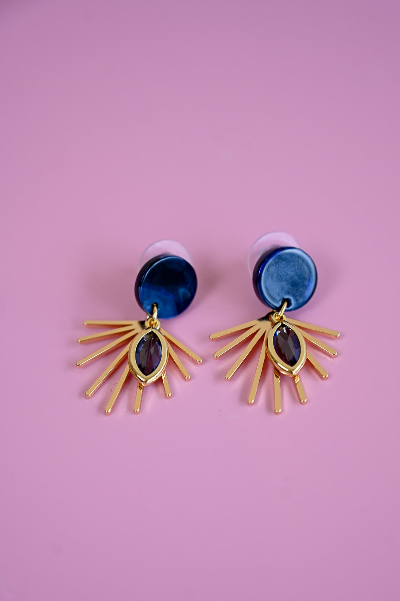 Blue + Purple Sunburst Earrings