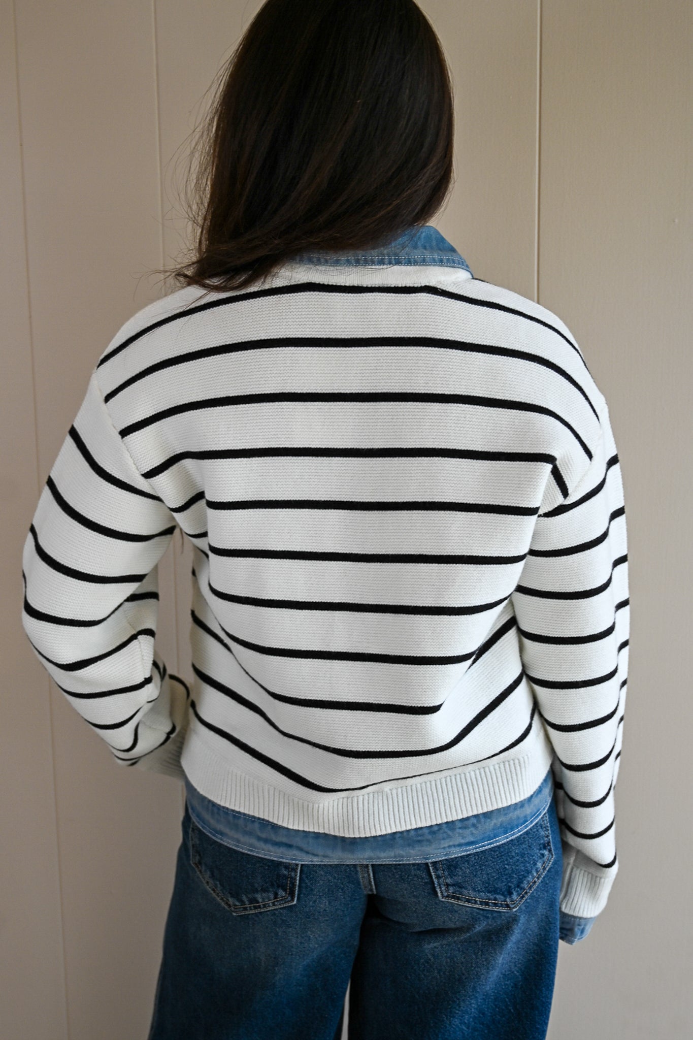 Mermaid Avenue Denim Knit Cardigan