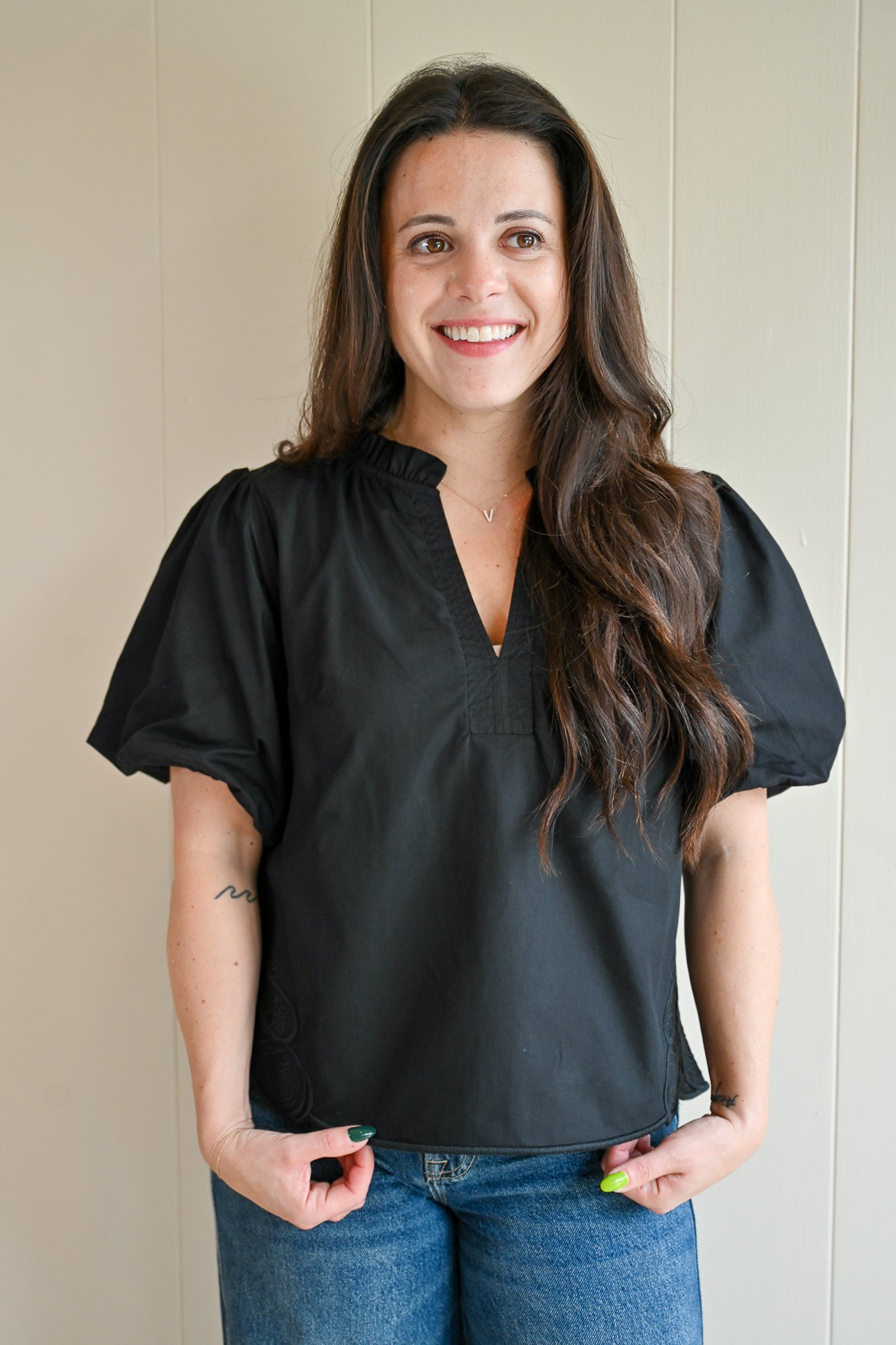 Surf Avenue Bubble Sleeve Blouse