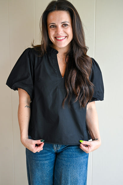 Surf Avenue Bubble Sleeve Blouse