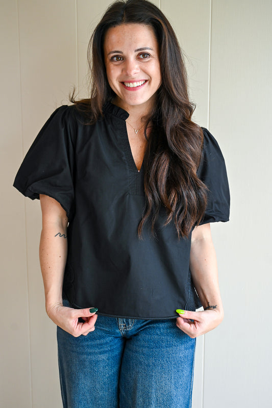 Surf Avenue Bubble Sleeve Blouse