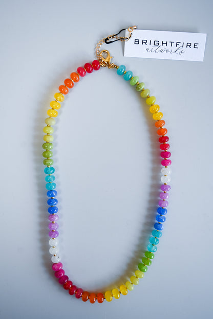 Brightfire Beaded Necklace - Rainbow