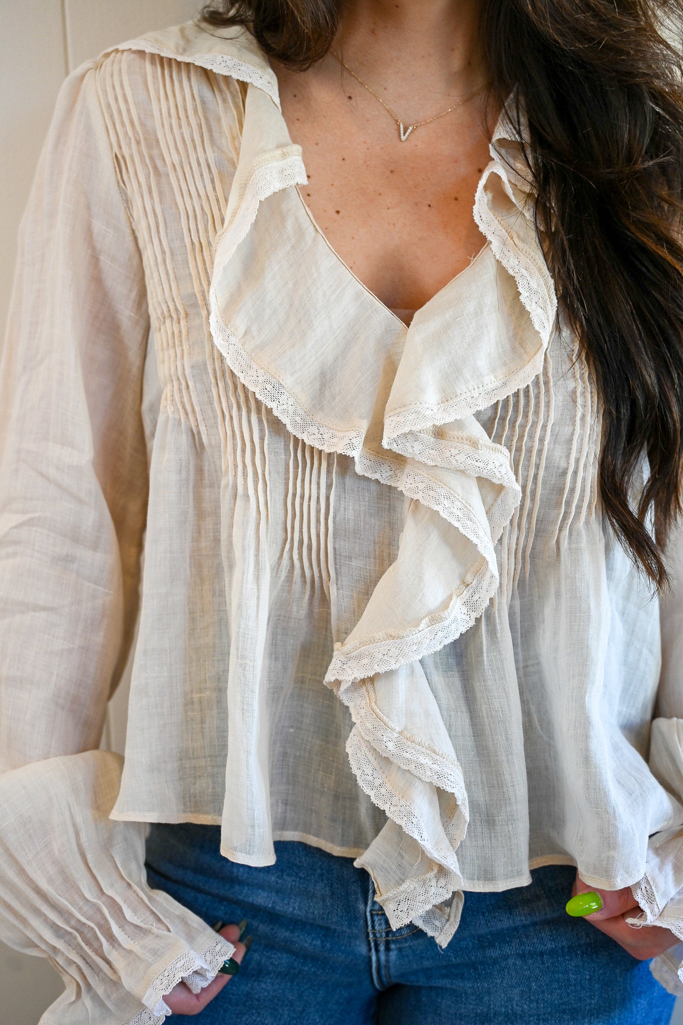 Ripple Street Ruffle Blouse