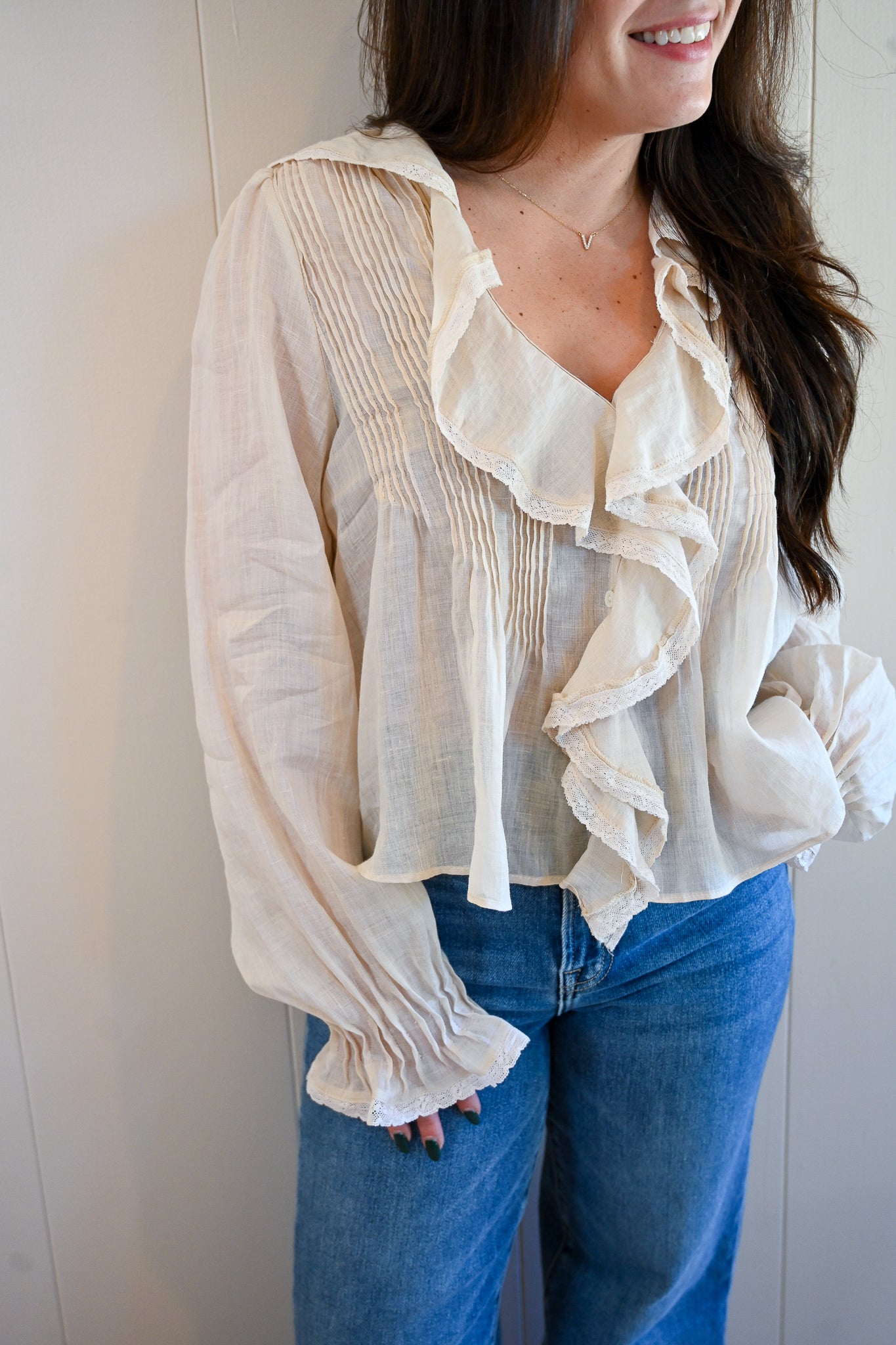 Ripple Street Ruffle Blouse