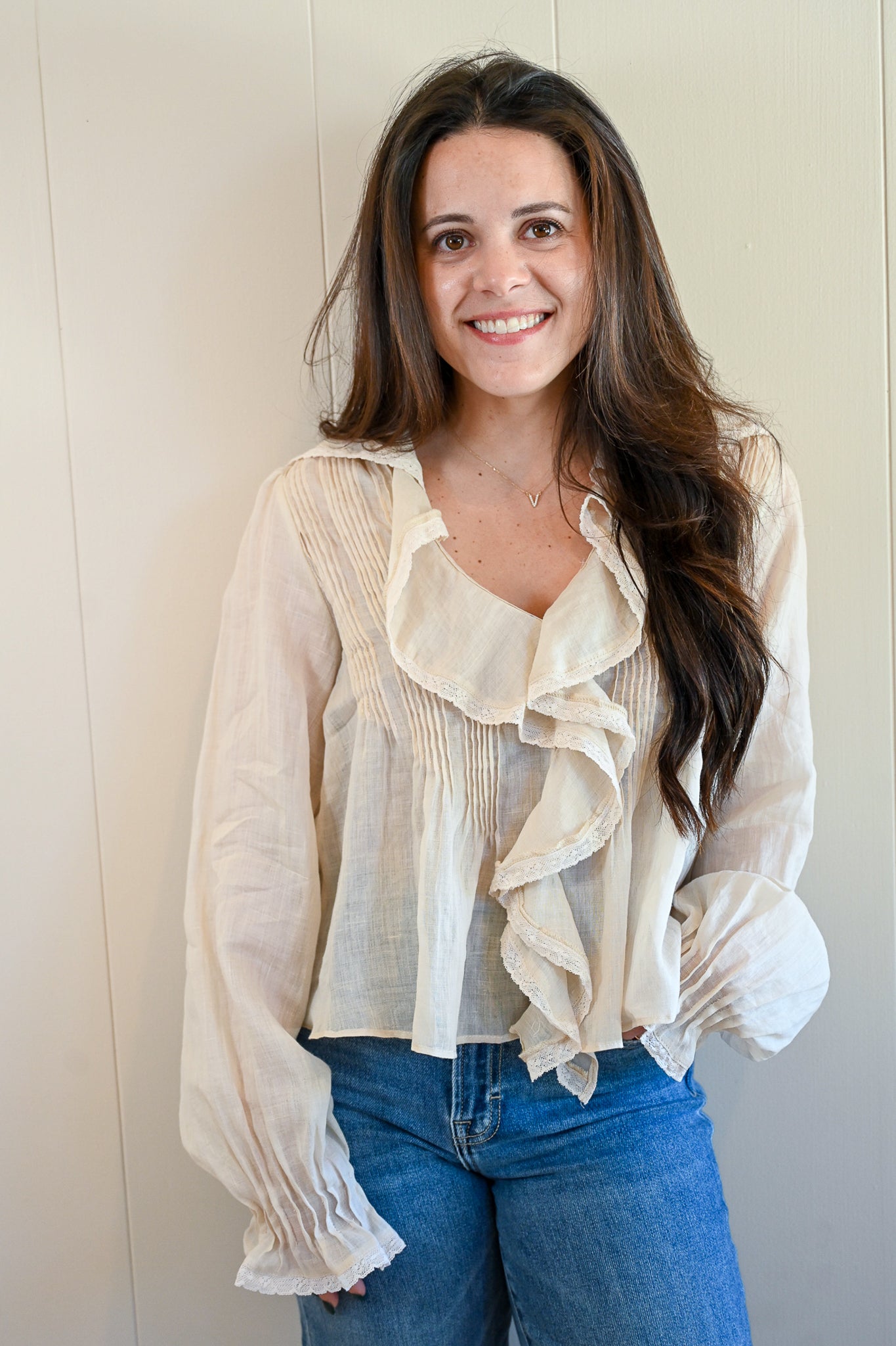 Ripple Street Ruffle Blouse