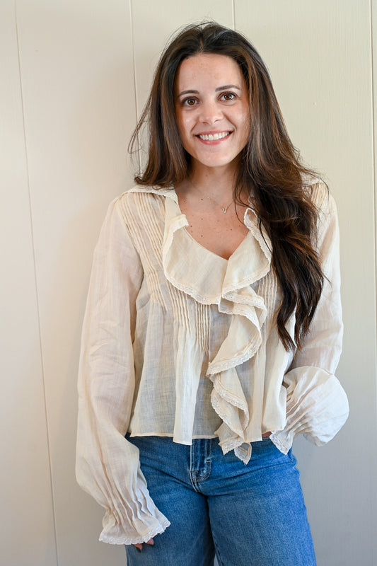 Ripple Street Ruffle Blouse