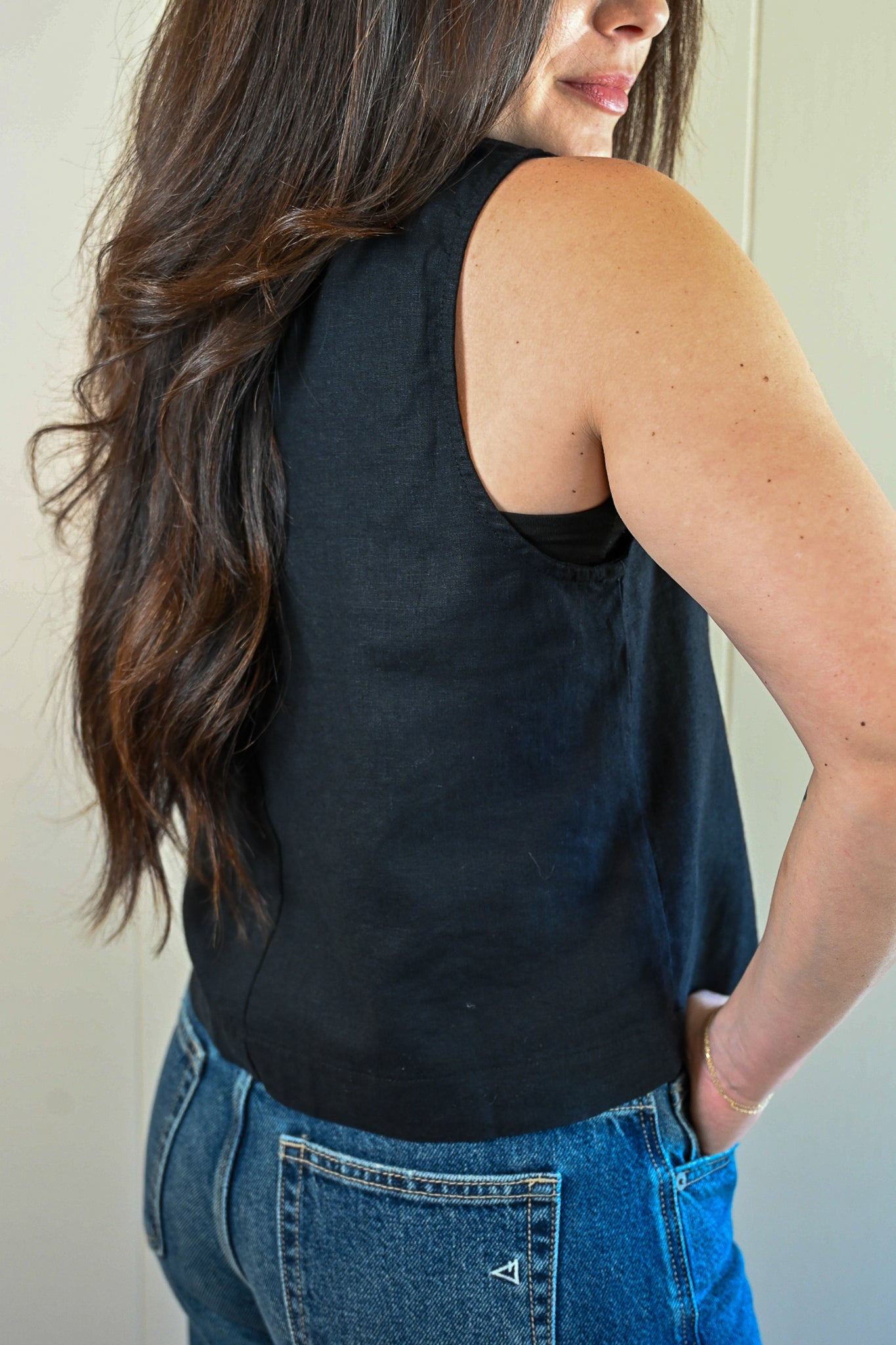 Platt Court Linen Tank - Storm