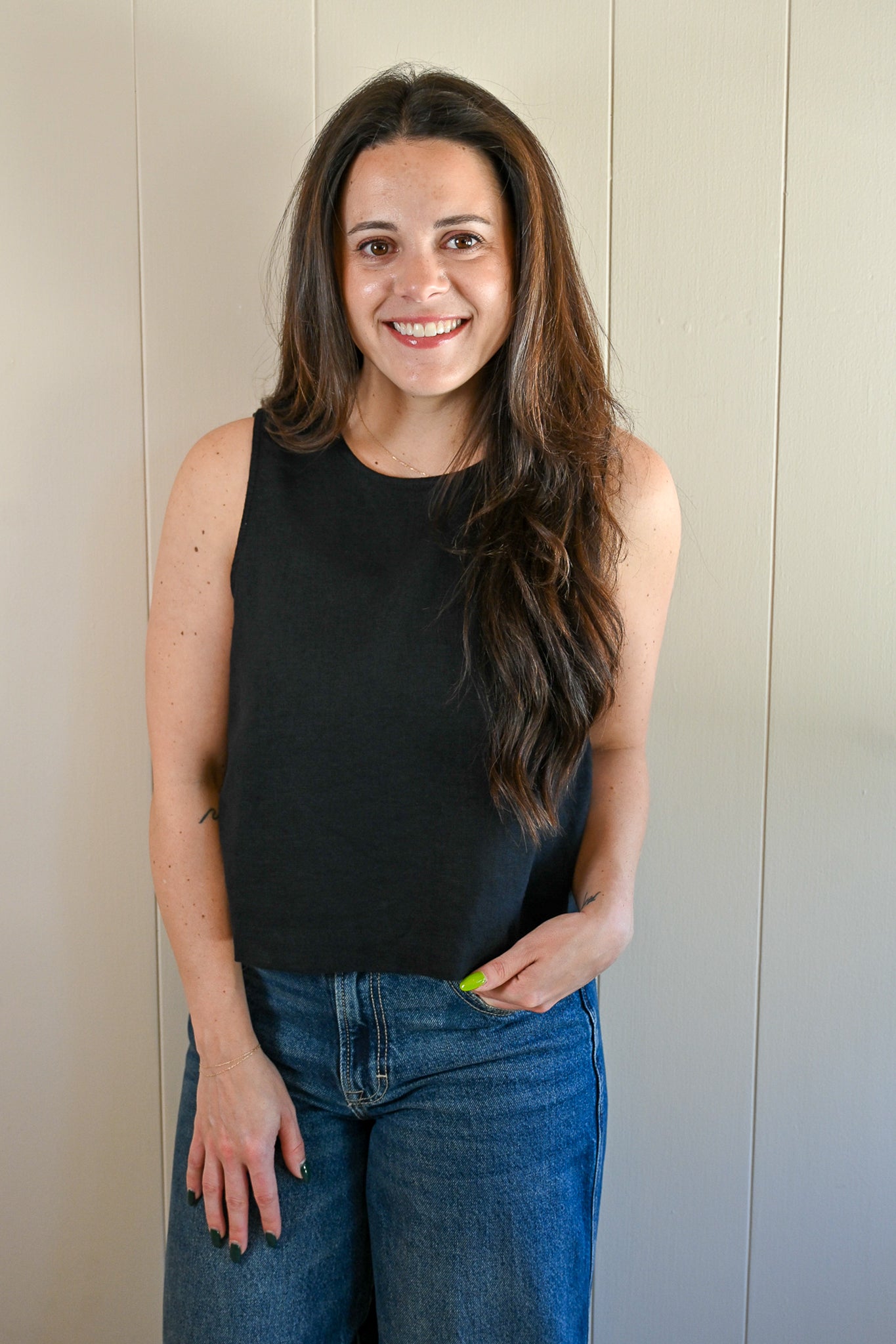Platt Court Linen Tank - Storm
