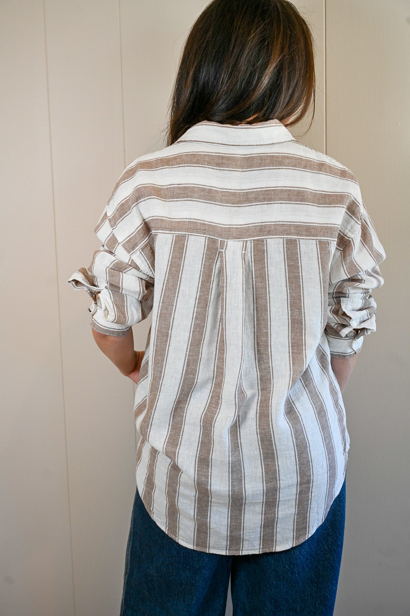 Presidio Blvd Button Up Shirt - Driftwood Stripe