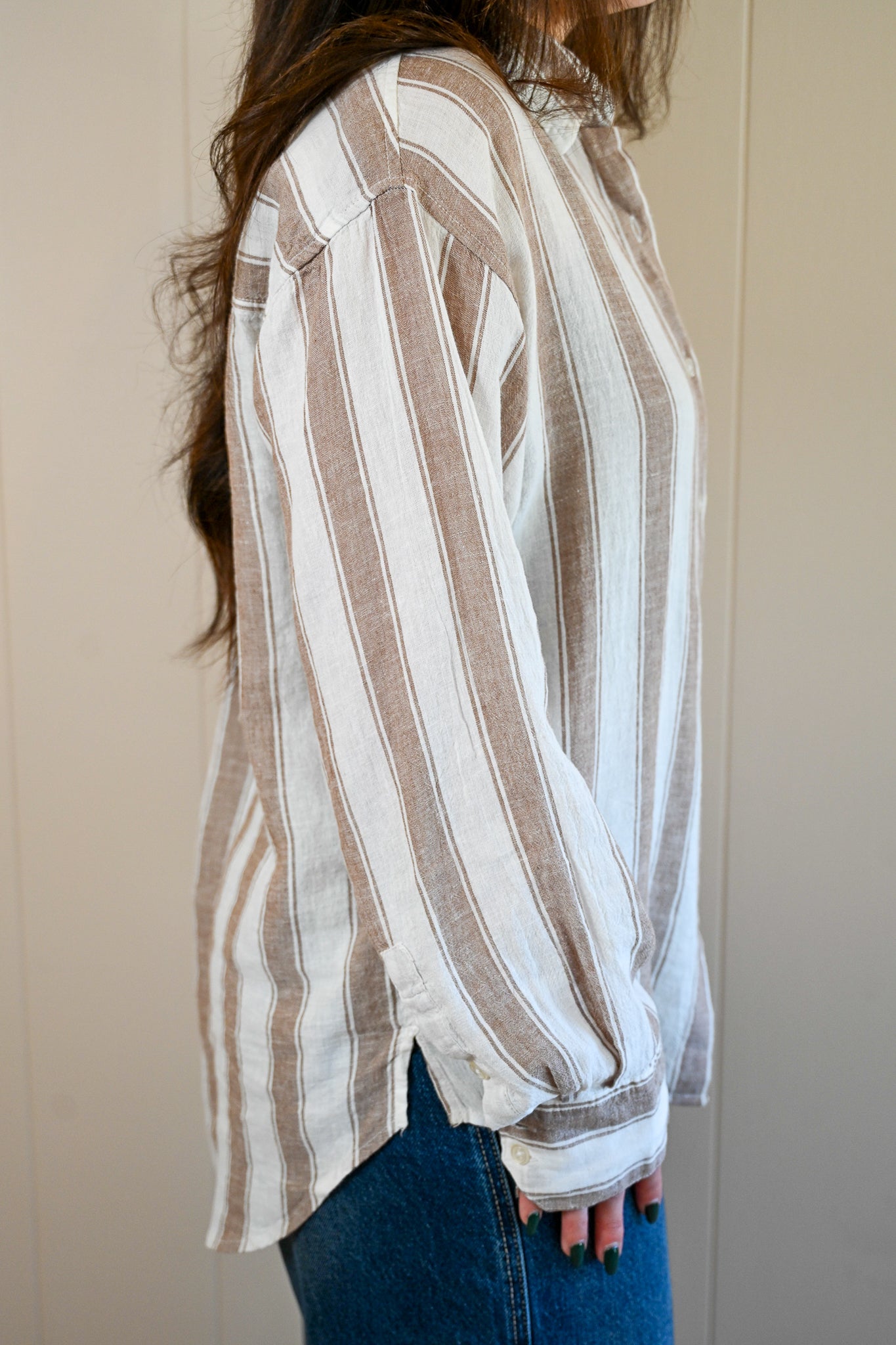 Presidio Blvd Button Up Shirt - Driftwood Stripe
