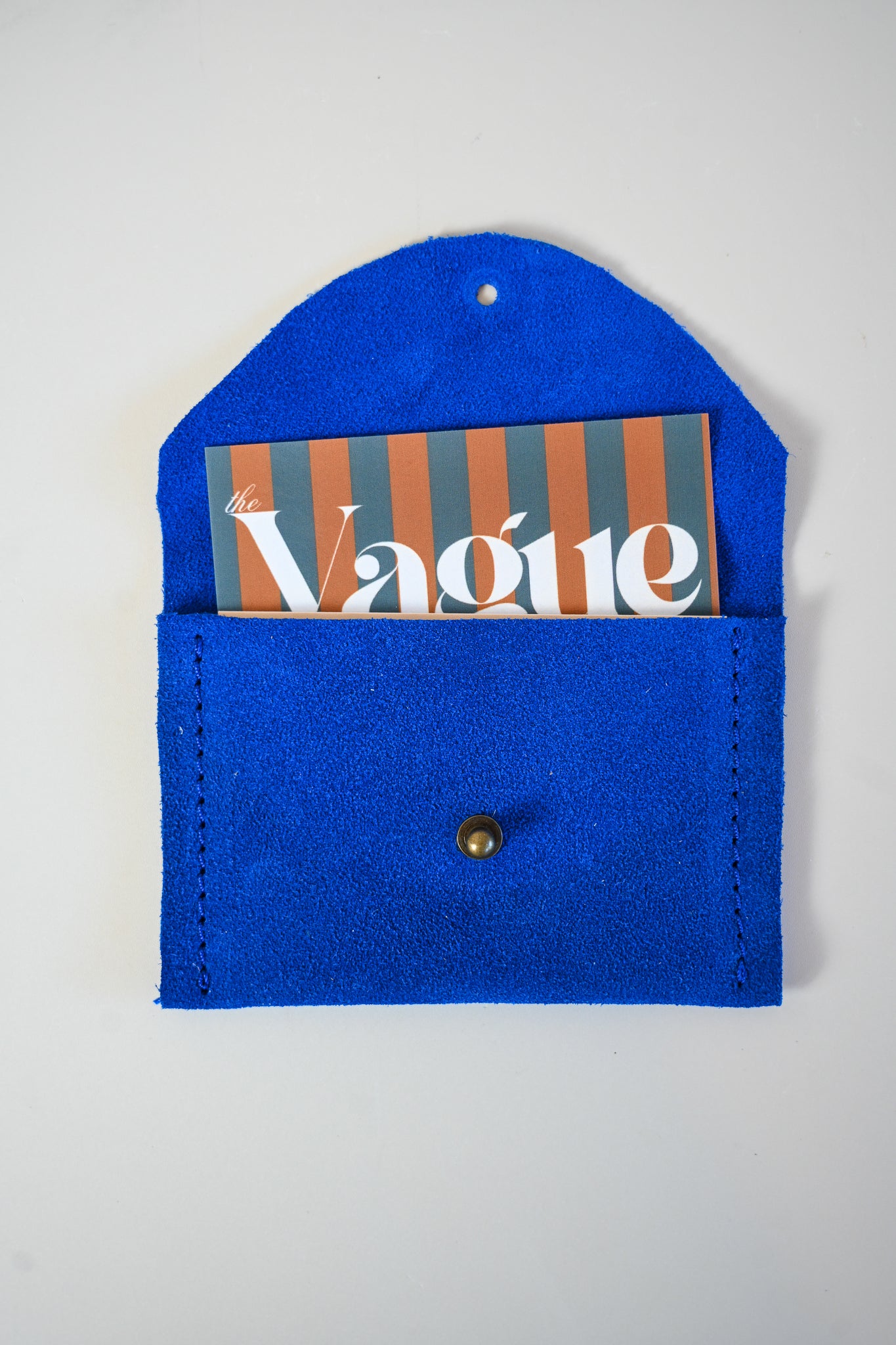Charlie's Goods - Card Holder - Blue Suede Rounded