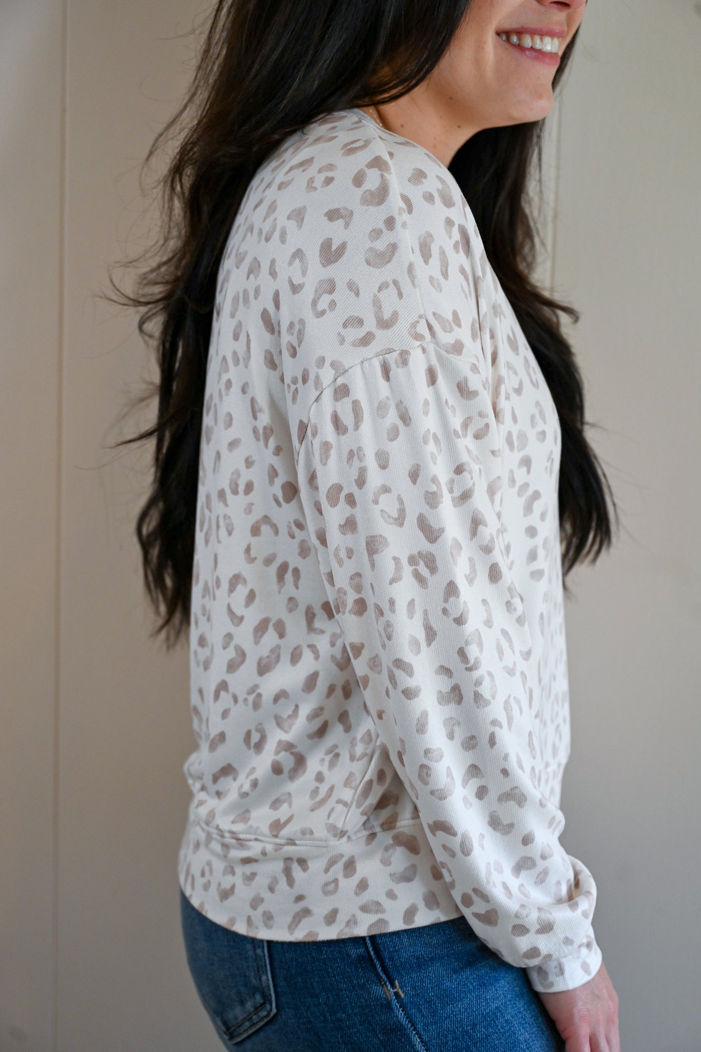 Evans Avenue Soft Leopard Long Sleeve Top