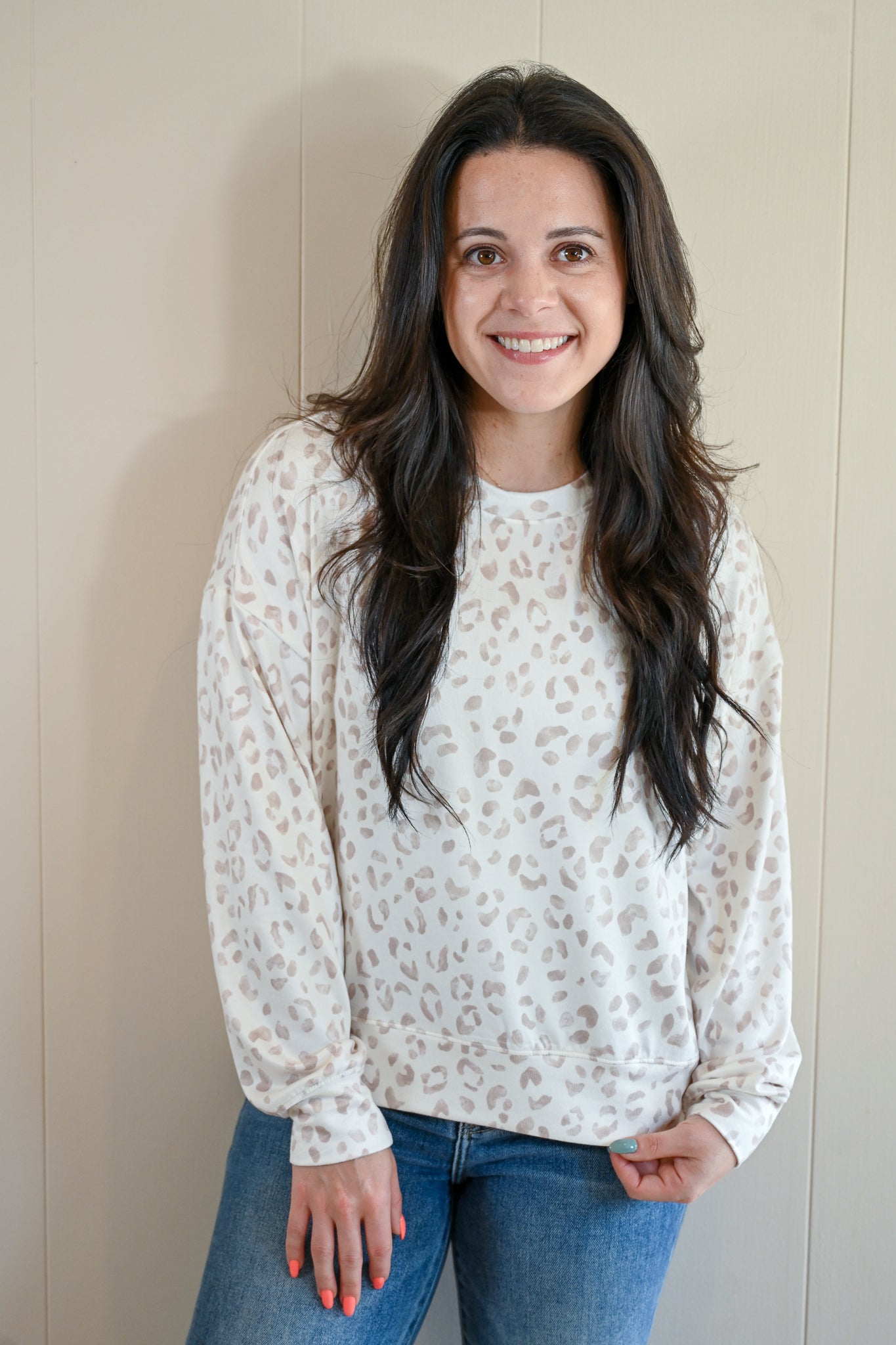 Evans Avenue Soft Leopard Long Sleeve Top