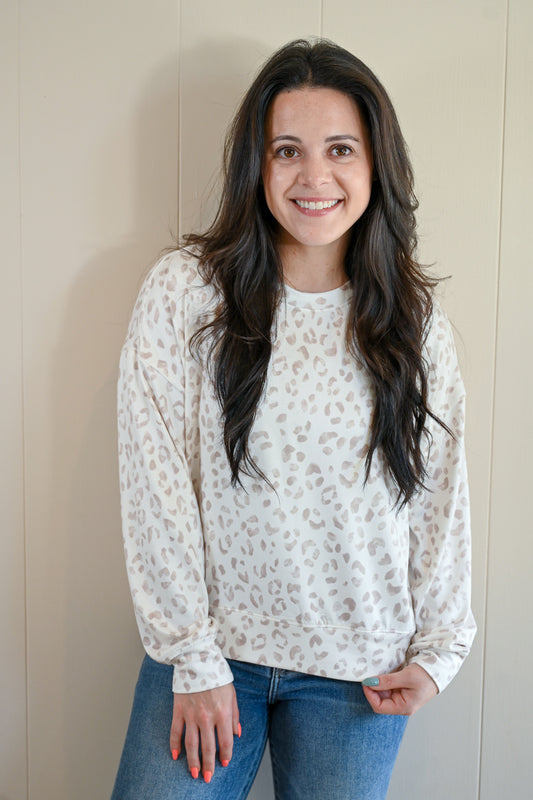 Evans Avenue Soft Leopard Long Sleeve Top