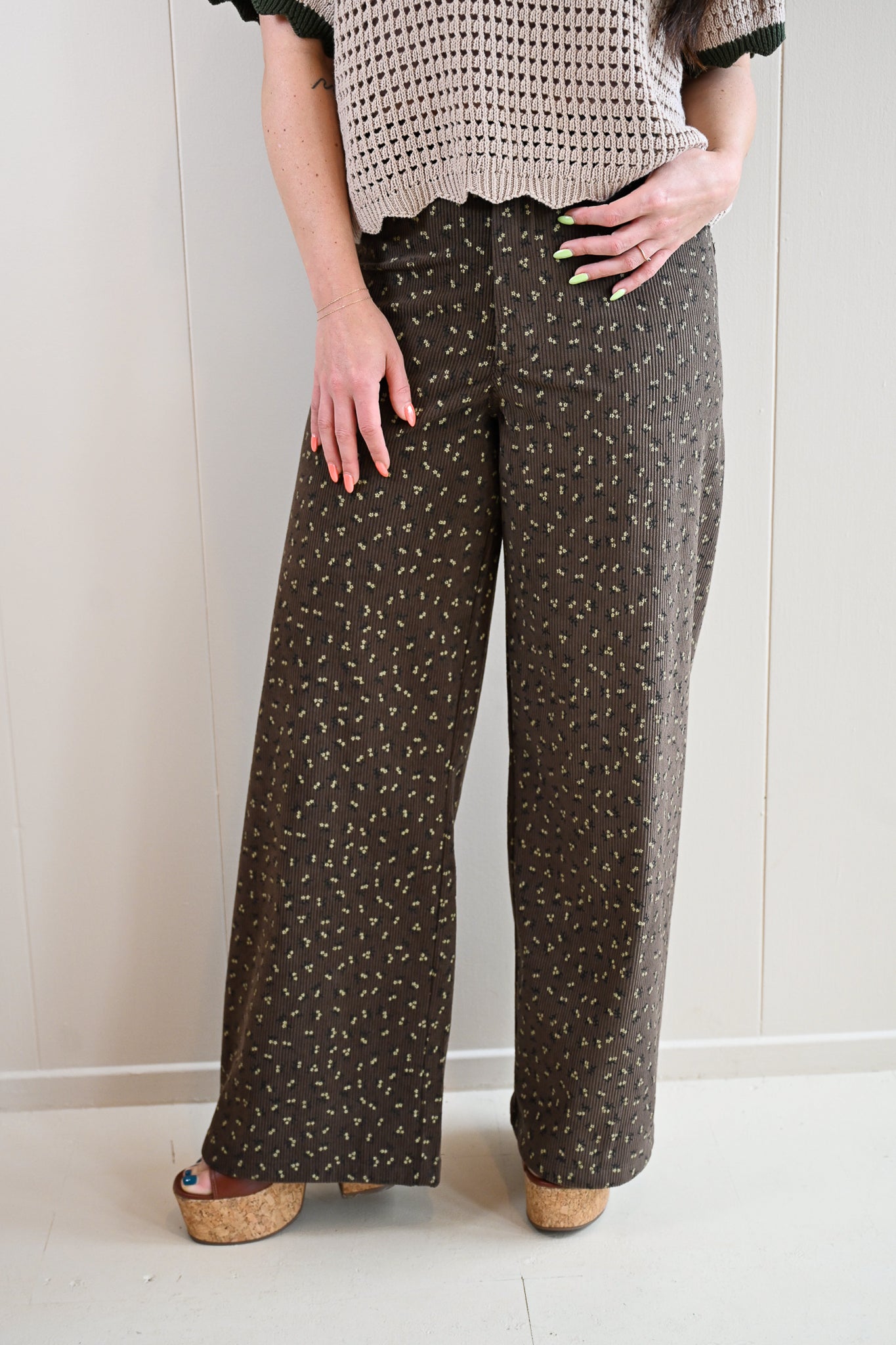 Arkwright Court Floral Corduroy Pants
