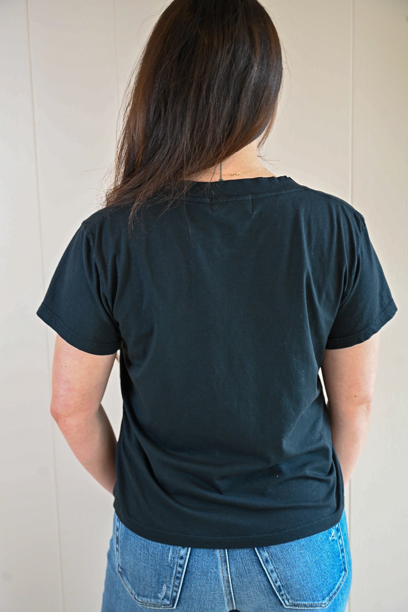 Wave Label V Neck - Storm