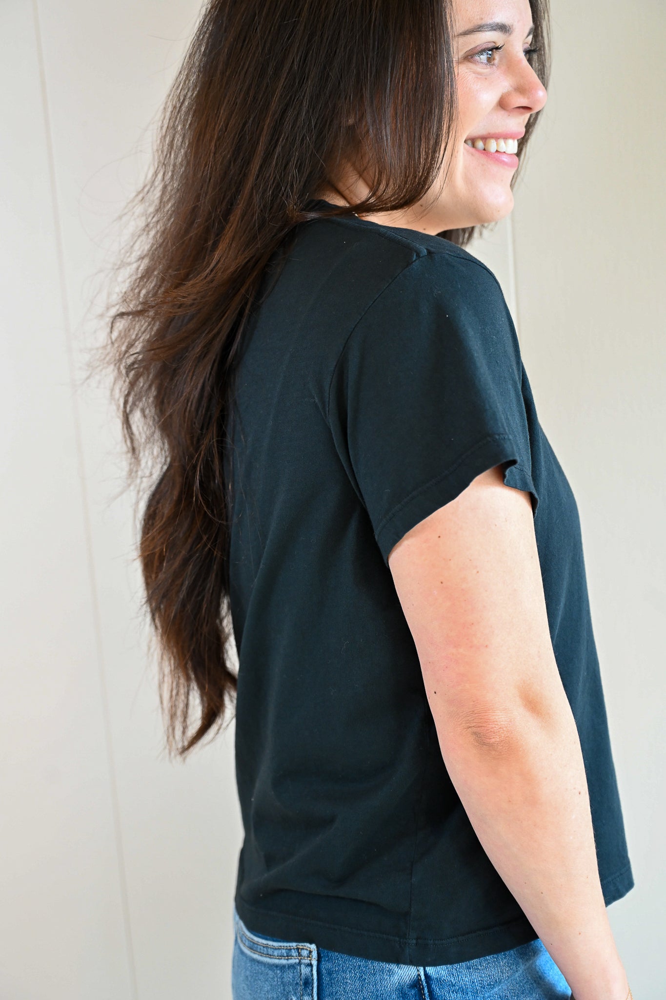 Wave Label V Neck - Storm