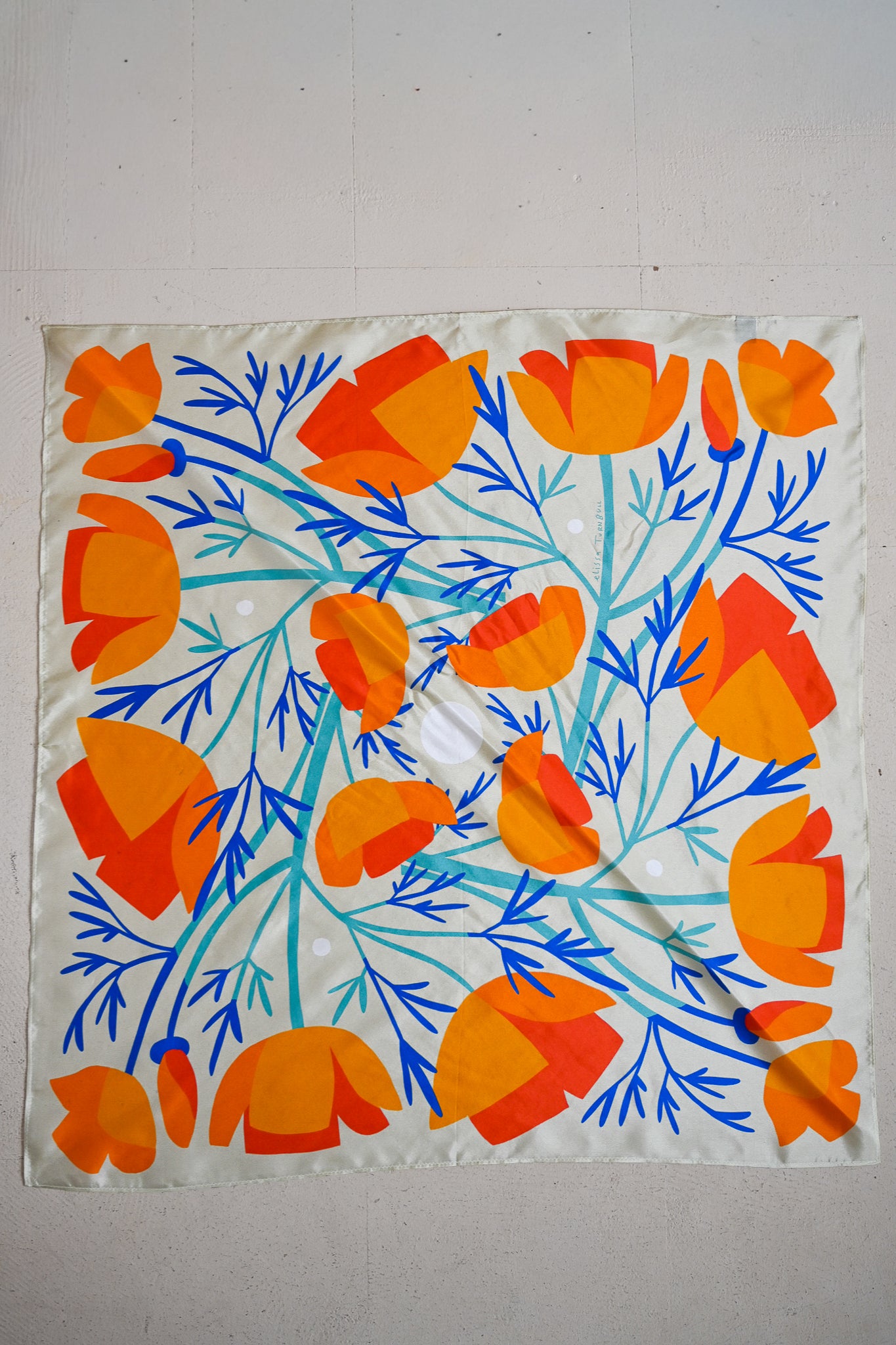 California Poppy Silk Scarf