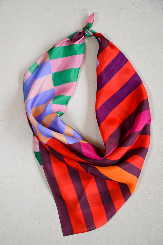 Mod Stripe Silk Scarf