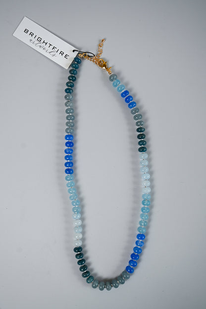 Brightfire Beaded Necklace - Blues