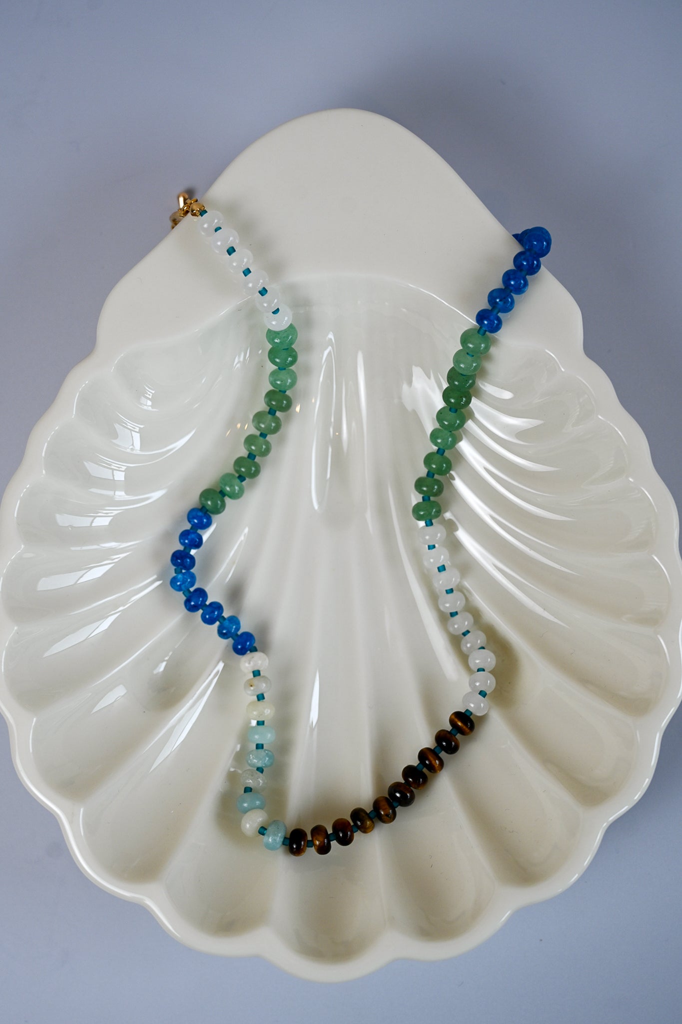 Brightfire Mini Beaded Necklace - Blue + Green