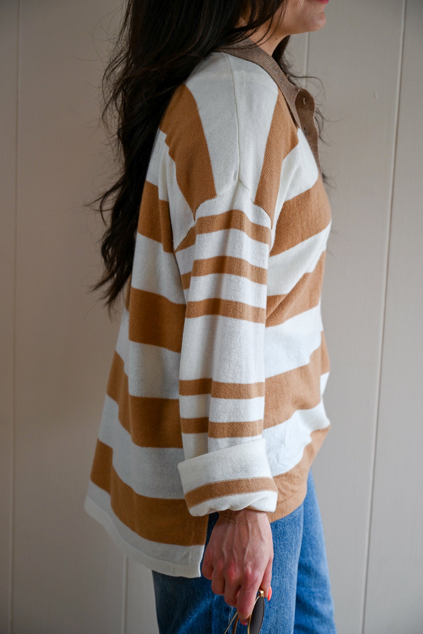 Petra Lane Polo Stripe Sweater