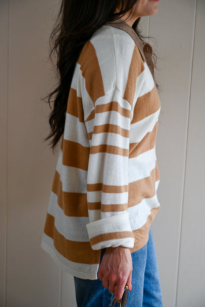 Petra Lane Polo Stripe Sweater