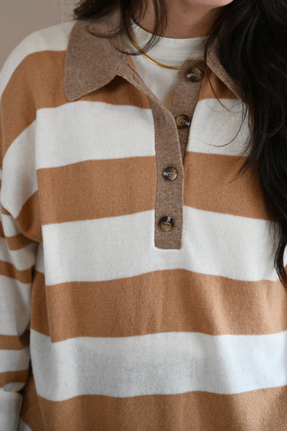 Petra Lane Polo Stripe Sweater